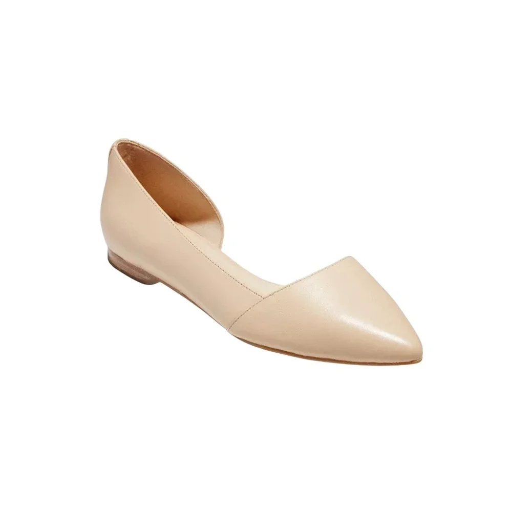 Cole Haan Bambra Skimmer II Nude Leather Pointed Toe Flats‎ Size 8.5